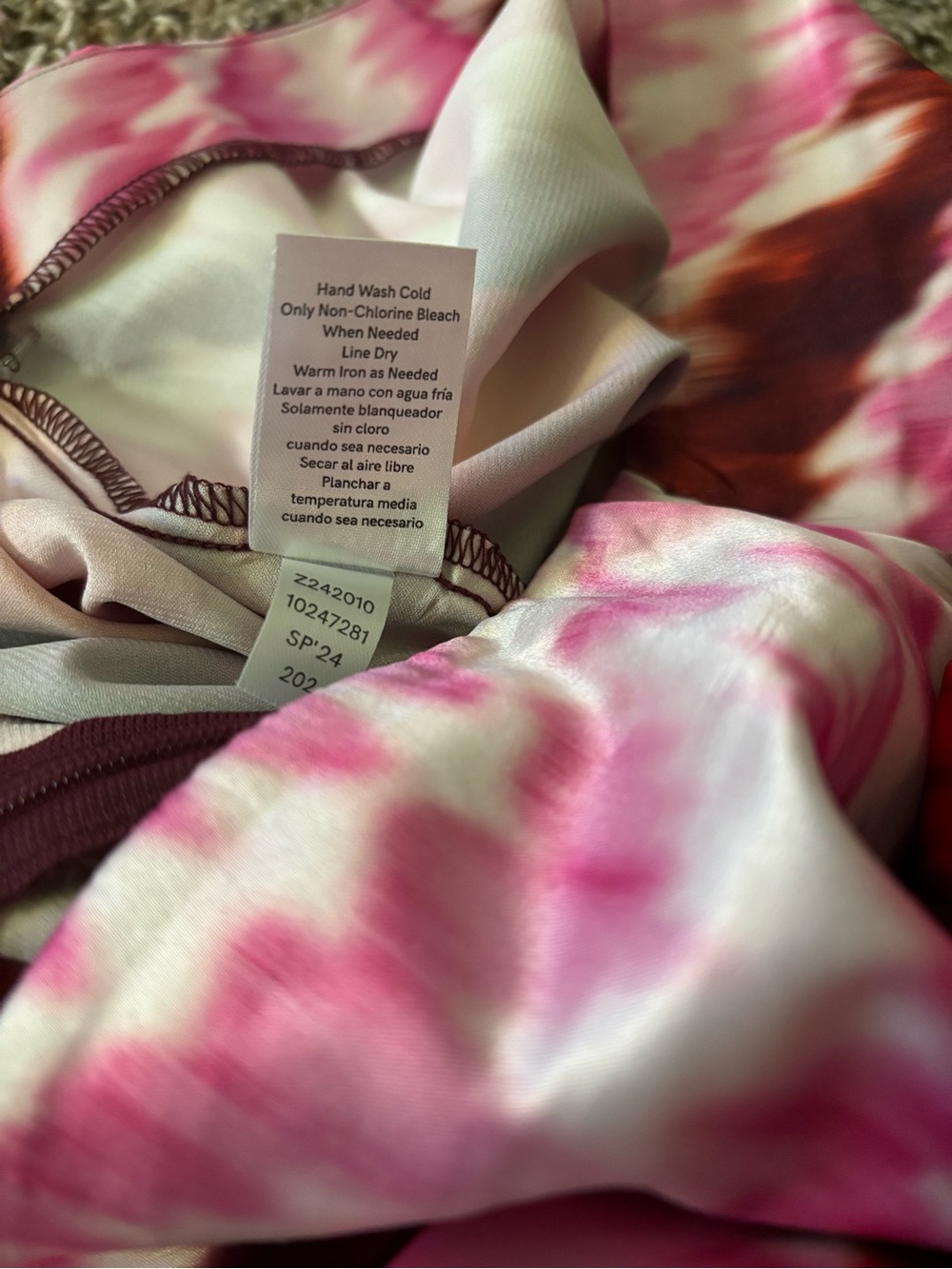 NWT Abstract Print Satin Maxi Skirt – Pink Orange & Black Statement Skirt - Picture 12 of 12